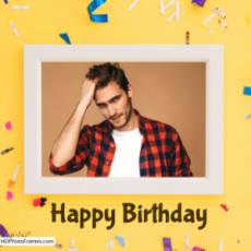 Confetti Birthday Frame With Photo